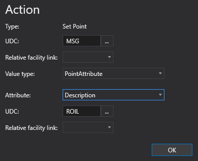 Set Point Action configuration